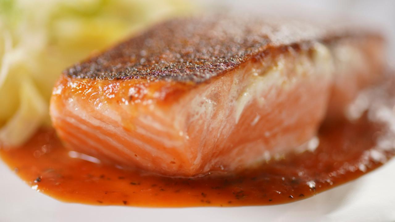 Pan Roasted Salmon with Blood Orange Sauce