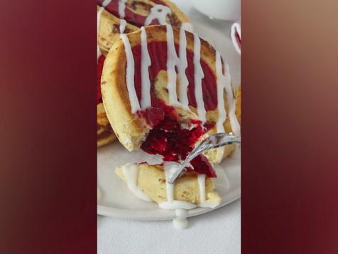 Cinnamon Roll-Wrapped Pancakes