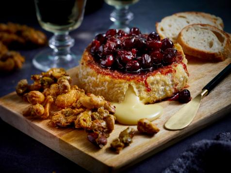 Camembert with Cranberry Jam and Spiced Nuts