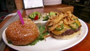 Fiery Onion-String Burger