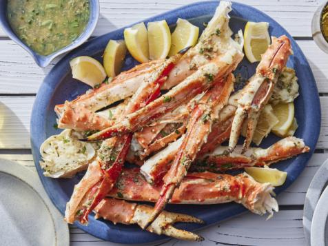 Grilled King Crab Legs with Caesar Butter