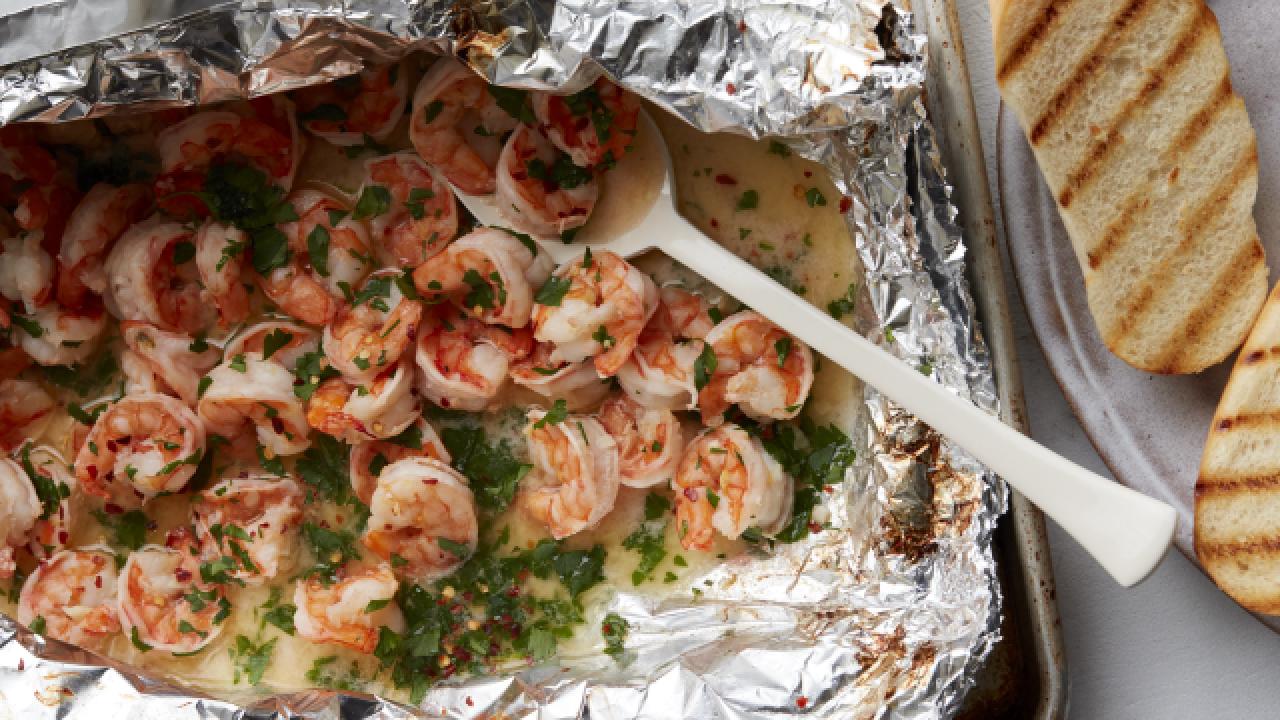 Grilled Shrimp Scampi in a Foil Packet