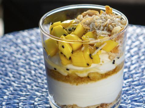 Whipped Coconut Cheesecake with Marinated Mango
