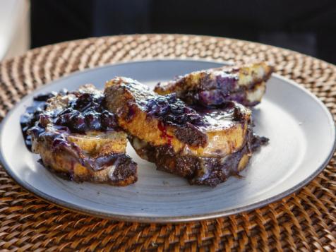 Monte Cristo with Taleggio, Chocolate and Blueberry Compote