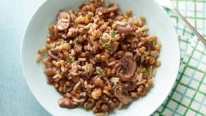 Mushroom Wheat Berry Pilaf