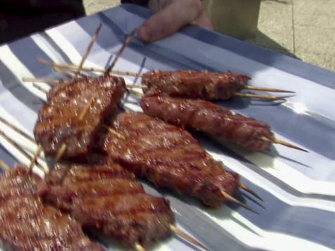 Garlic-Mustard Beef Skewers