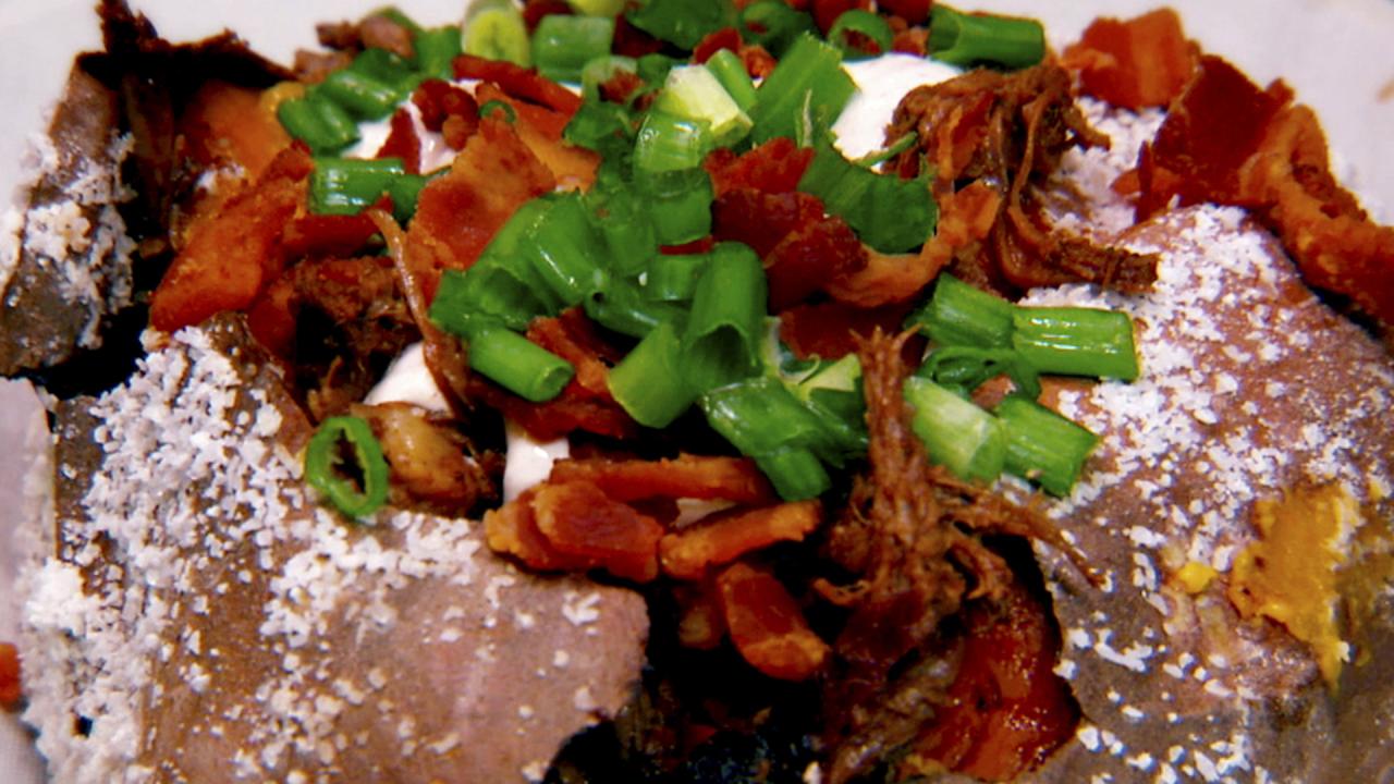 Brisket-Loaded Sweet Potatoes