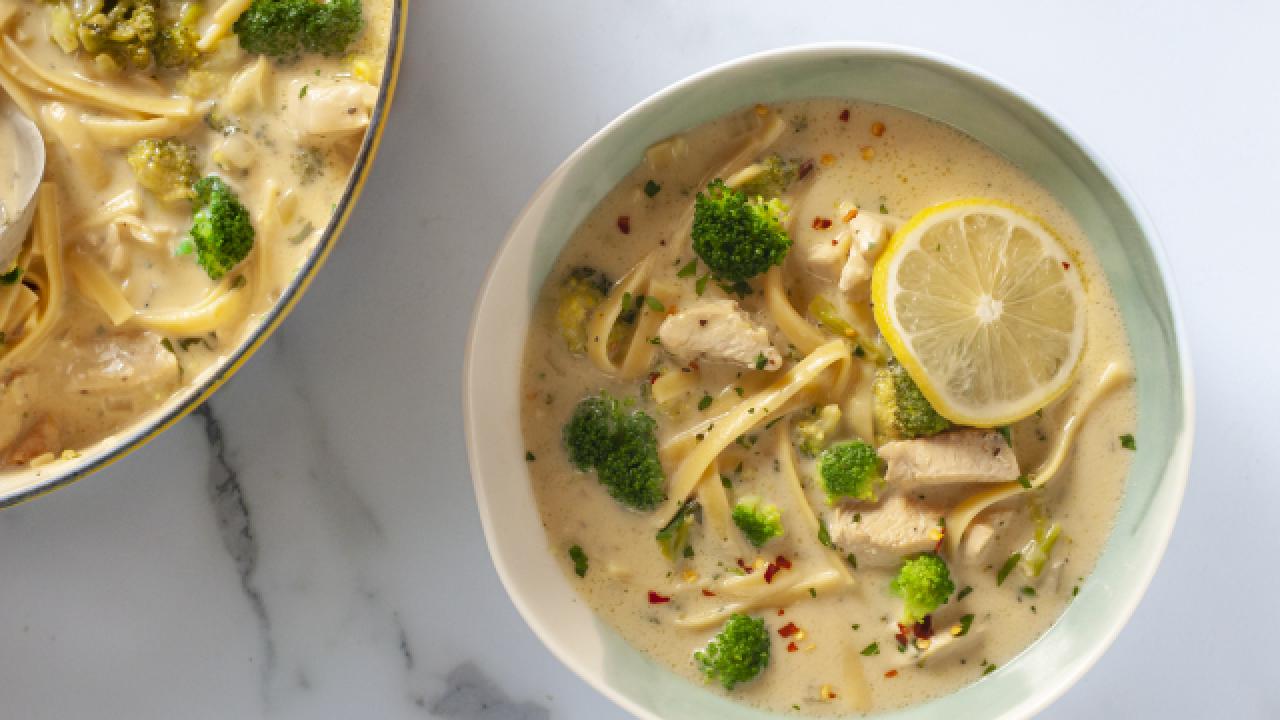 Creamy Chicken Fettuccine Soup