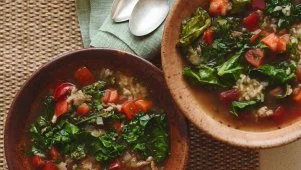 Turkey Soup With Rice and Kale
