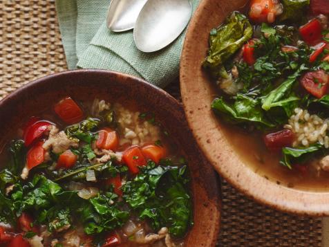 Turkey Soup With Rice and Kale