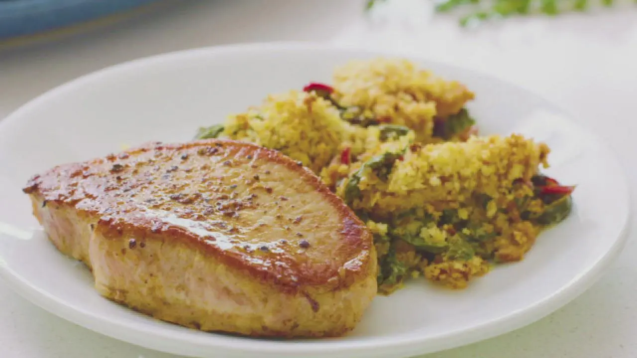Pork Loin with Creamy Swiss Chard