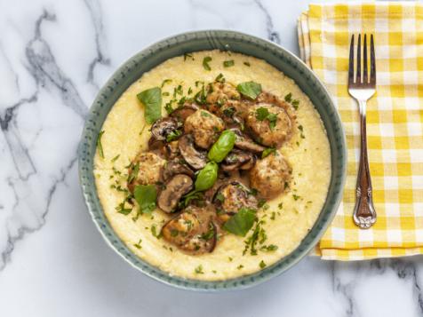 Chicken Meatball Polenta Bowls