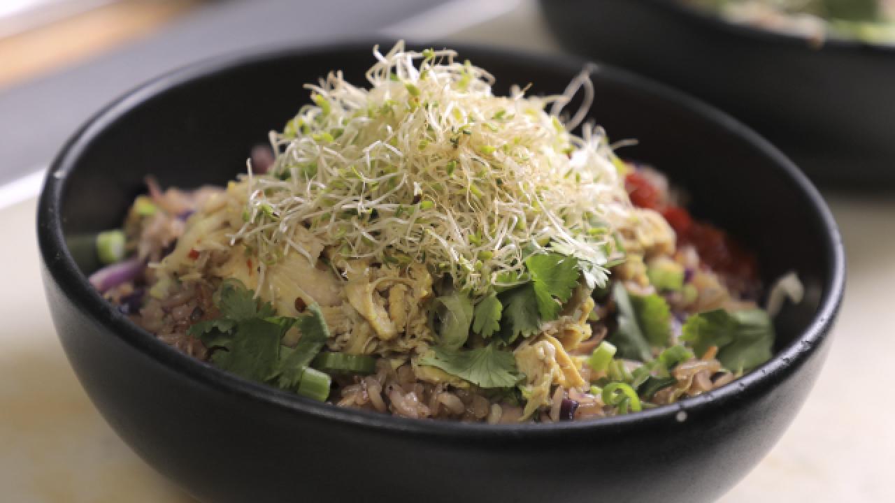 Blue Owl Fried Rice with Shredded Chicken