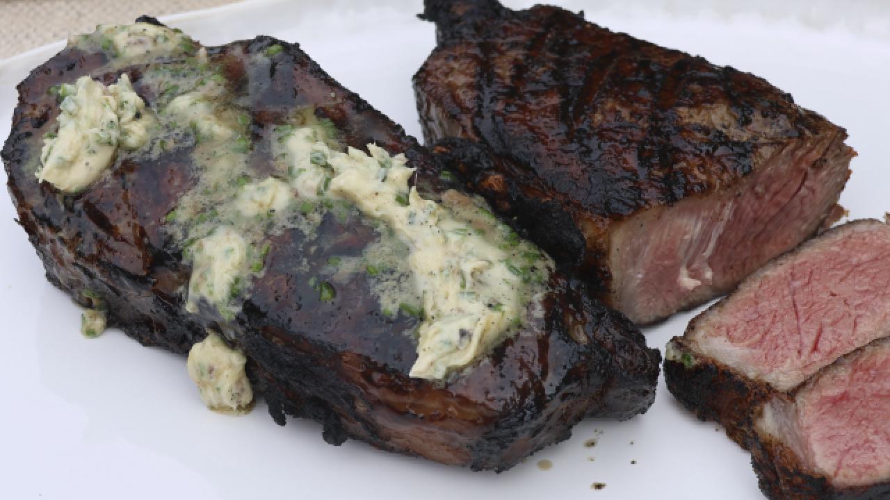 Strip Steak and Anchovy Butter