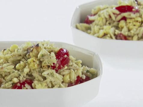 Orzo with Artichoke Pesto and Grilled Corn