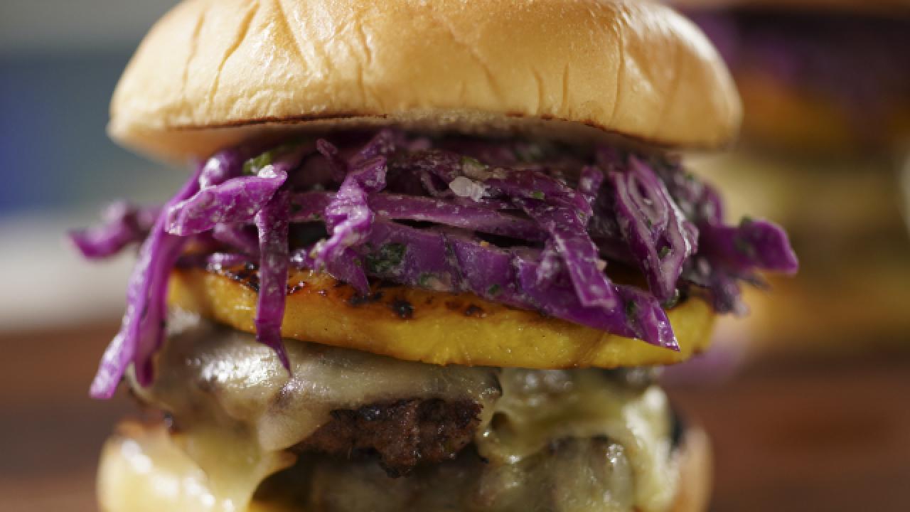 Jerk-Seasoned Burgers with Coconut Lime Slaw