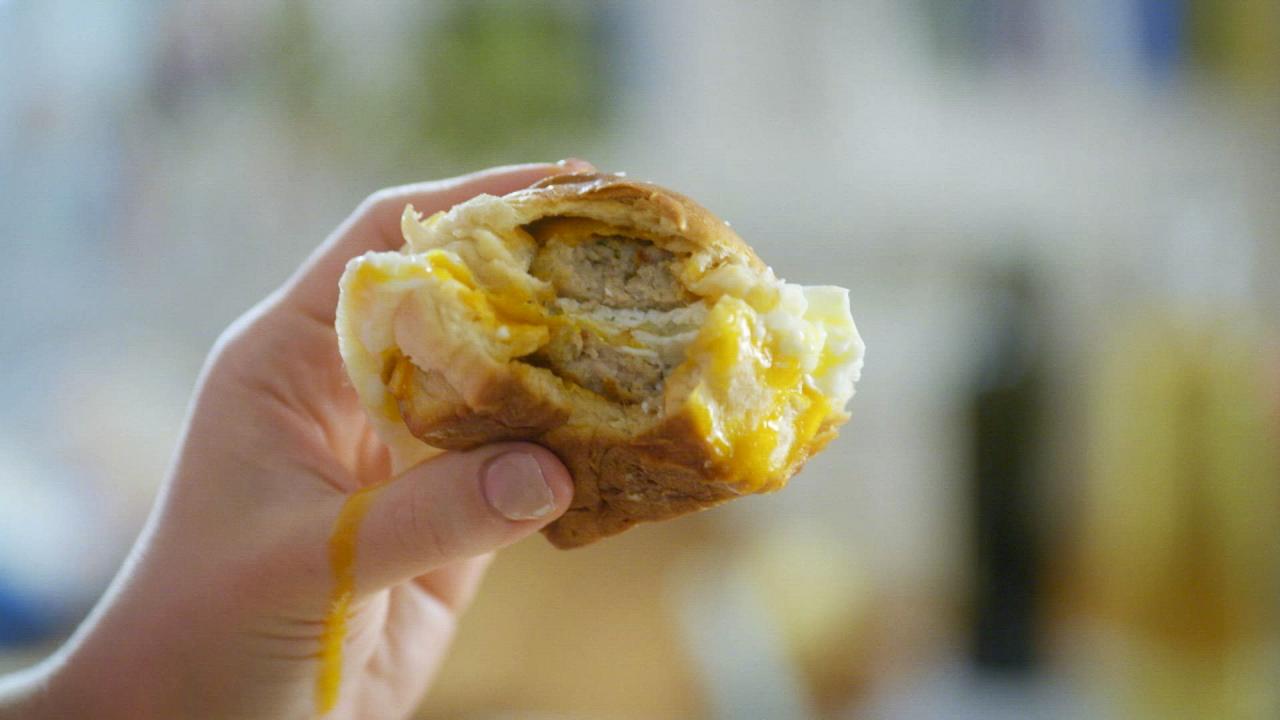 Breakfast Sausage Stuffed Biscuits