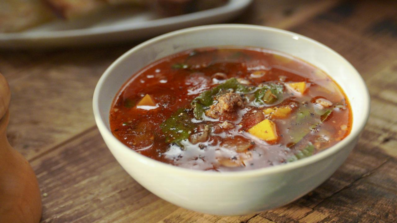 Sausage, Squash, Bean and Chard Soup
