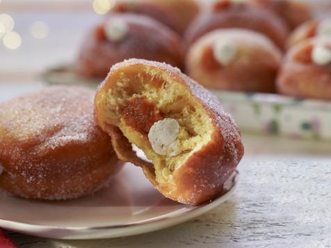 Challah Donuts with Squash Jam and Herby Cheese