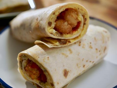 Chorizo and Tot Breakfast Burritos