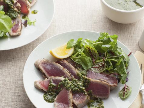 Grilled Tuna Steaks With Pesto