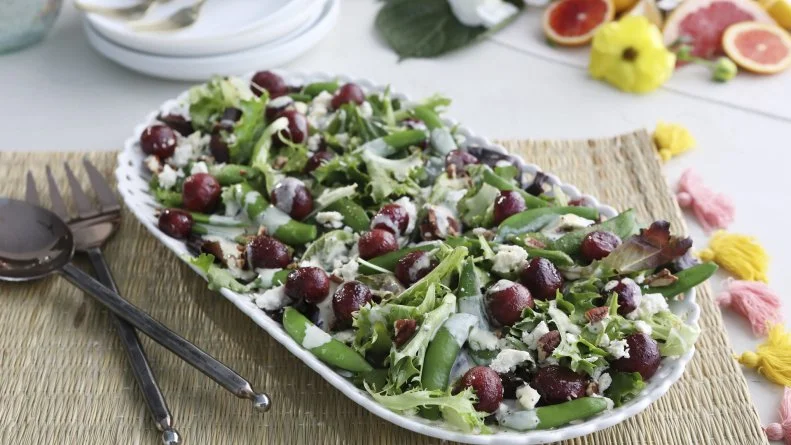 Miss Kardea Brown's Sugar Snap Pea Salad, seen on Delicious Miss Brown, Season 8.