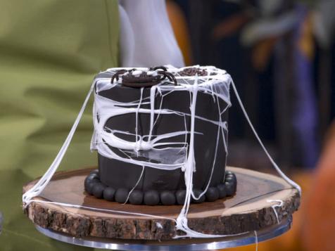 Spider Web Covered Cake