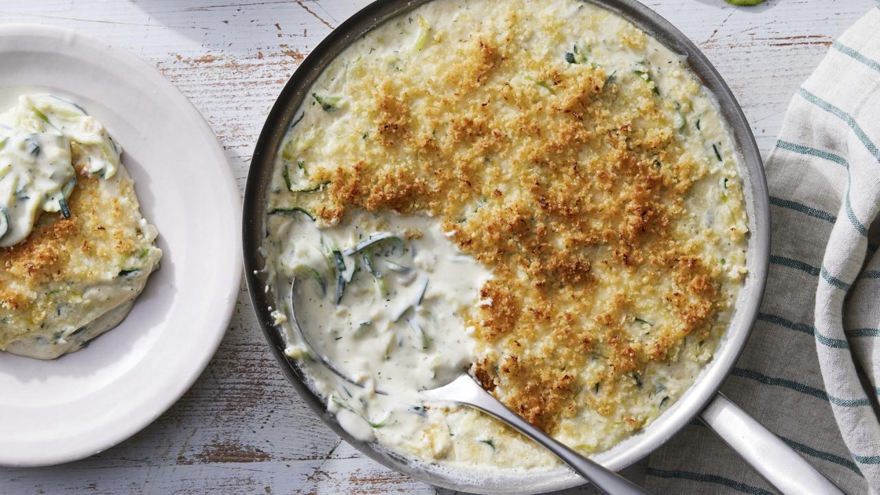Spiralized Zucchini Gratin