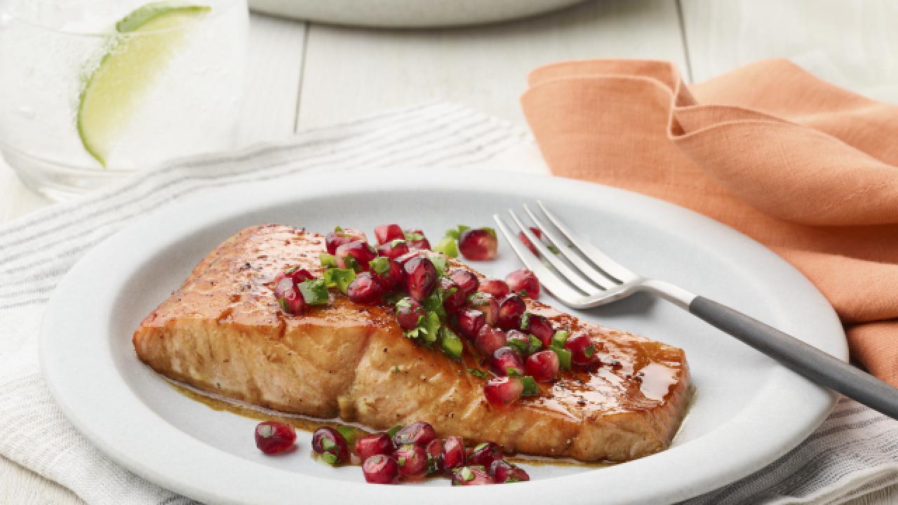Air Fryer Pomegranate-Glazed Salmon