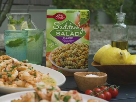 Grilled Shrimp Scampi in a Foil Packet with Pasta Salad