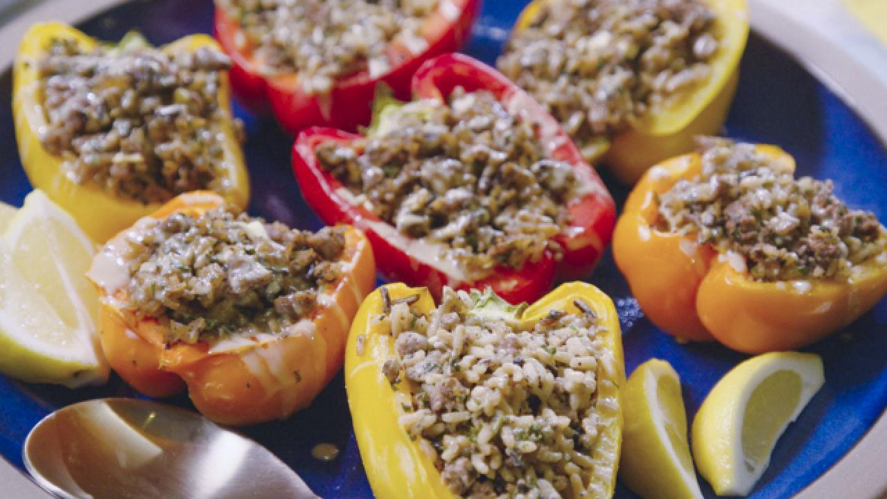 Sunny's Easy Rice and Lamb Stuffed Peppers