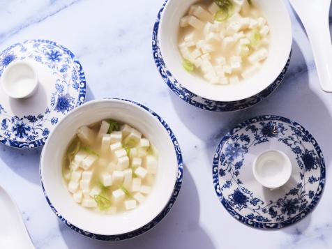 Chrysanthemum Tofu in Miso Soup