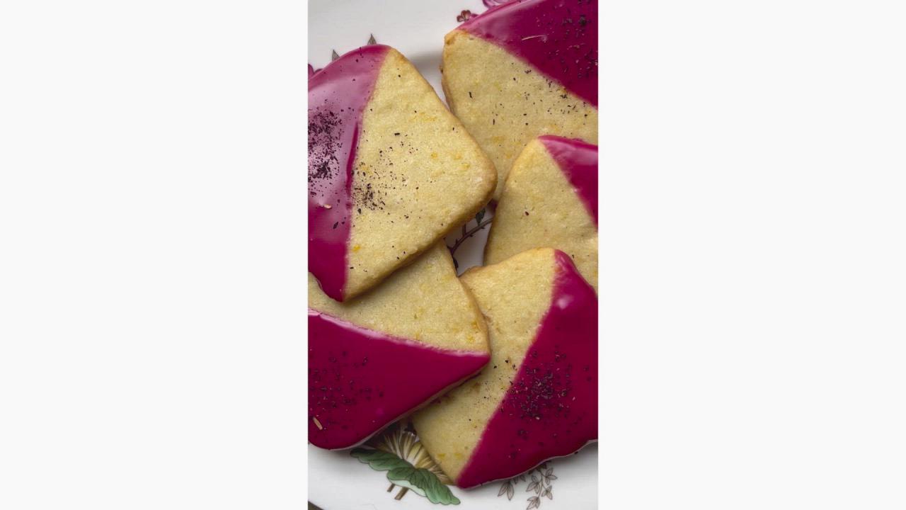 Hibiscus-Glazed Shortbreads