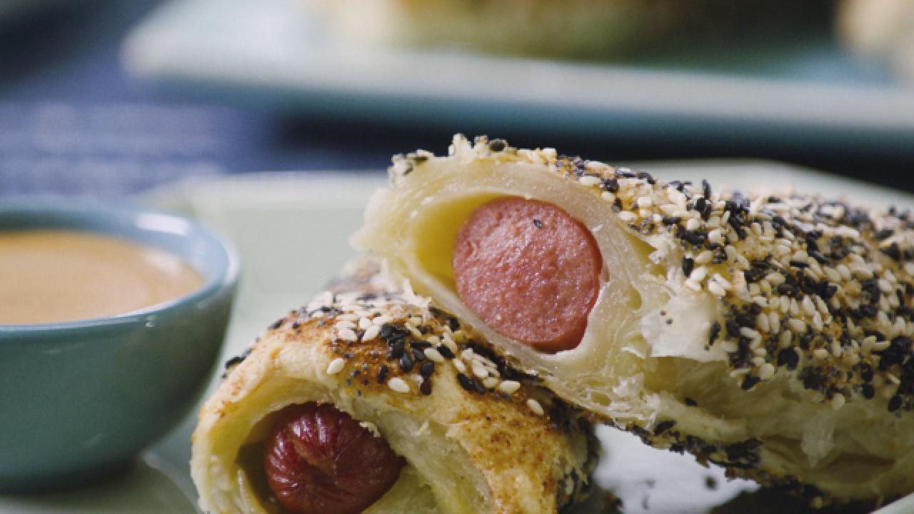 Hot Dogs in a Puff Pastry Blanket with Everything Spice