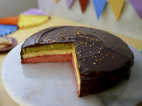 Matcha, Red Bean & Almond Cake