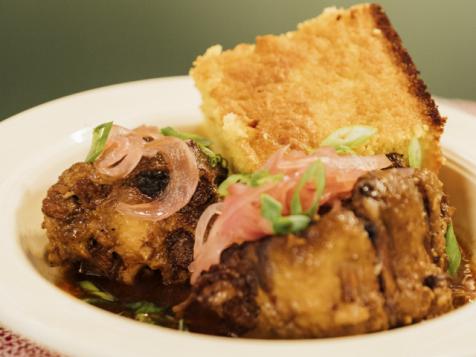 Smothered Oxtail and Hatch Chile Cornbread