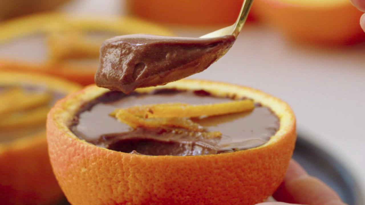 Chocolate-Orange Mousse in Orange Cups