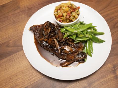 New York Strip Steak with Mushroom Pan Sauce