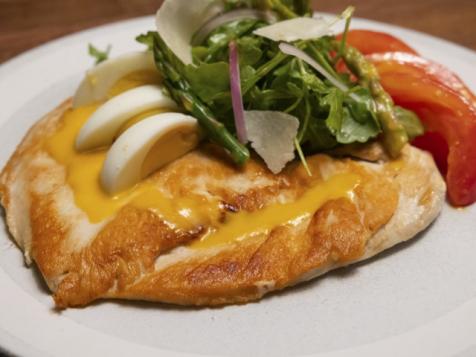 Chicken Paillard with Asparagus, Tomato Concasse and Arugula