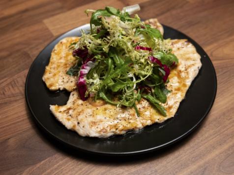 Chicken Paillard with Arugula, Pickled Red Onion and Radicchio Salad