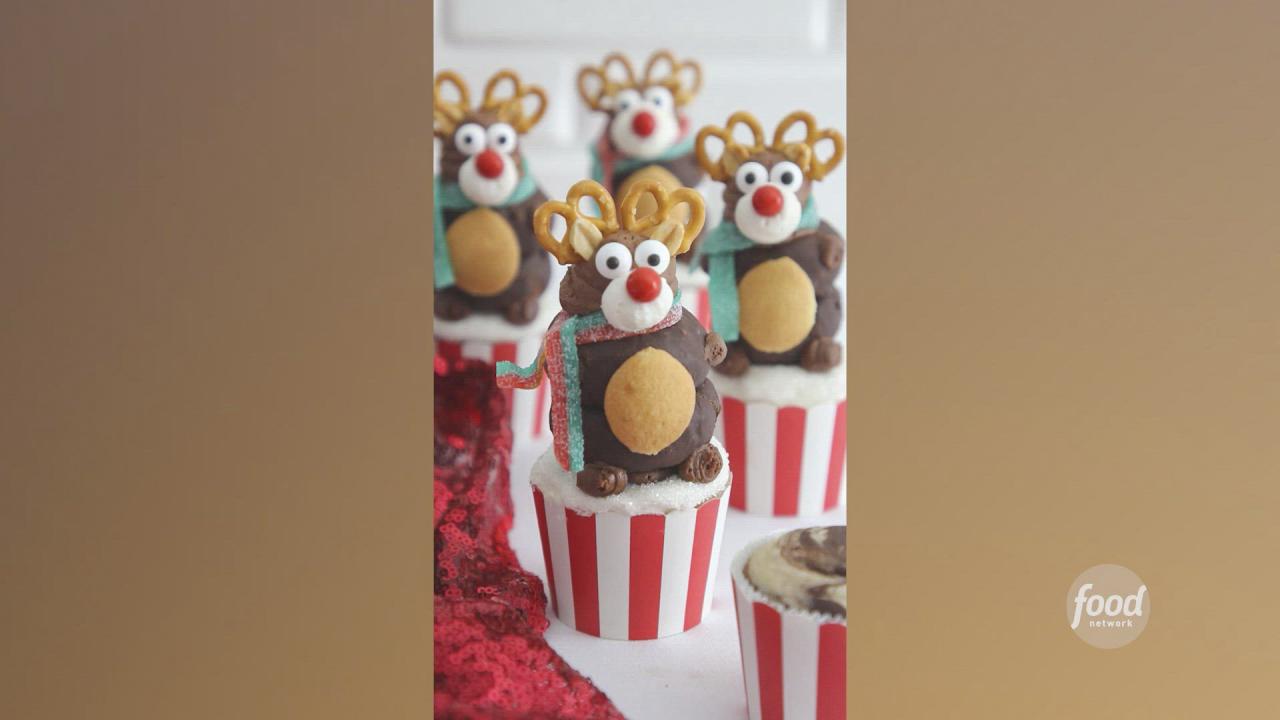 Chocolate Doughnut Reindeer Cupcakes