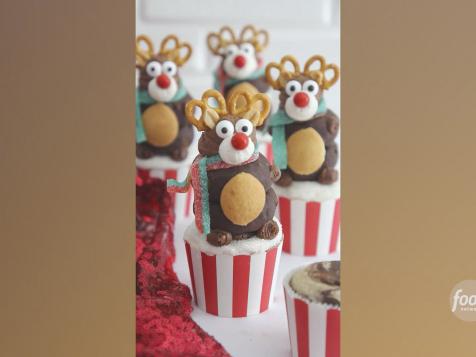 Chocolate Doughnut Reindeer Cupcakes
