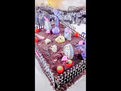 Ghostober Cemetery Cake