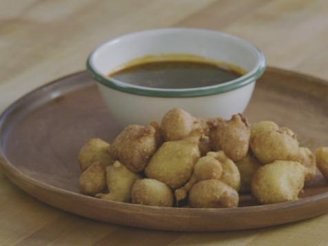 Pancake Chicken Poppers with Maple Whiskey Dipping Sauce