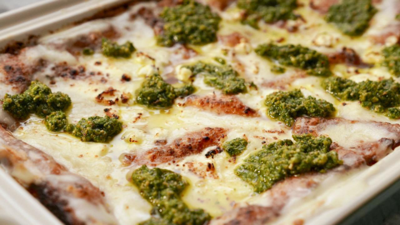 Zucchini Feta Pesto Lasagna