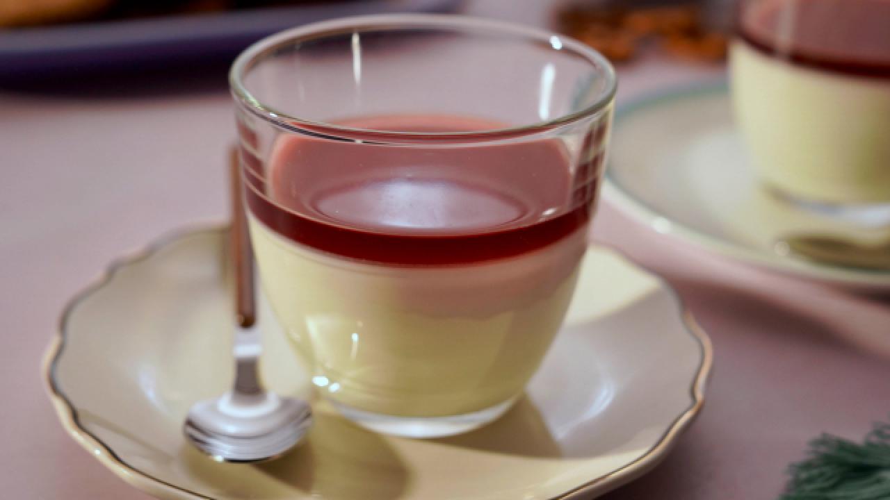 Lavender Panna Cottas with Pretzel Shortbread