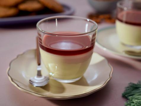 Lavender Panna Cottas with Pretzel Shortbread
