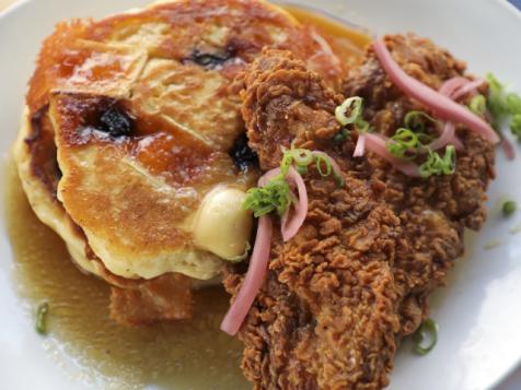 Blackberry Brie Pancakes with Sweet Tea Tenders