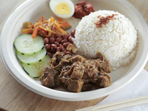 Nasi Lemak with Beef Rendang