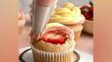 Strawberry-Filled Valentine's Cupcakes